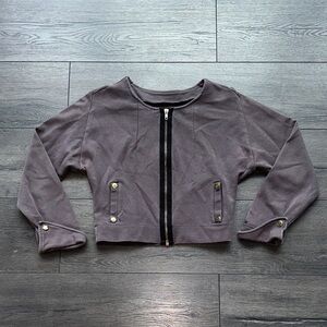 Women's Gray Cropped Jacket